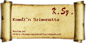 Komán Szimonetta névjegykártya
